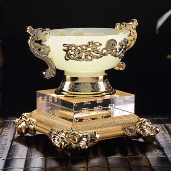 玉碗呈祥  琉璃玉摆设品