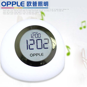 欧普照明LED护眼灯 七彩氛围闹钟灯