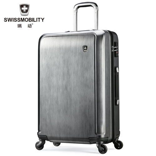 瑞动（SWISSMOBILITY）24英寸拉杆箱旅行箱万向轮PC商务行李箱MT-5598-24T00拉丝玄铁灰